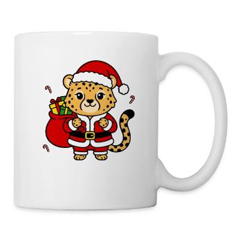 Süße Kawaii-Weihnachts-Gepard-Feiertags-Großkatze - Tasse - Weiß - Rechts