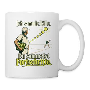 Tennistrainer Tennis Coach Bälle Sammeln - Tasse - Weiß - Rechts