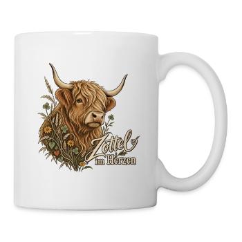 Schottisches Hochlandrind Highland Cattle Fan - Tasse - Weiß - Rechts