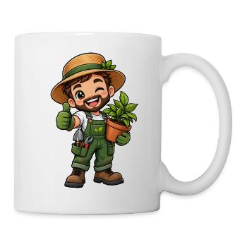 Gärtner Kawaii Style – Süßes Gartenmotiv - Tasse - Weiß - Rechts