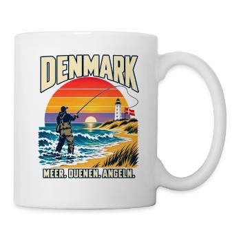 Dänemark Küstenangler Sonnenuntergang - Tasse - Weiß - Rechts