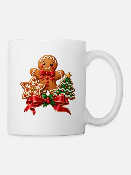 Lebkuchen Weihnachtskekse - Tasse - Weiß