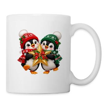 Zwei Pinguine Weihnachtstraum - Tasse - Weiß - Rechts