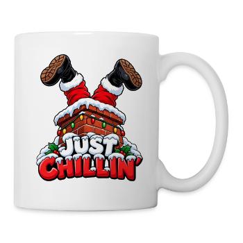Just Chillin’ – Weihnachtsmann steckt im Kamin - Tasse - Weiß - Rechts