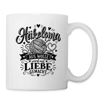 Häkeloma Aus Wolle wird Liebe gemacht - Tasse - Weiß - Rechts