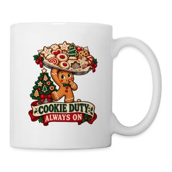 Cookie Duty – Lustiges Weihnachts T-Shirt - Tasse - Weiß - Rechts
