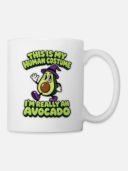 Human Costume Avocado - Halloween Avocado - Tasse - Weiß