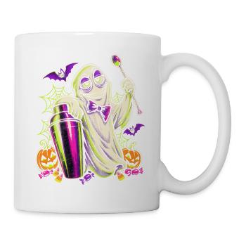 Halloween Geist Barkeeper für Nachtschicht Barteam - Tasse - Weiß - Rechts