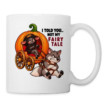 Schwarze Schaf-, Wolf- und Kürbiswagen. - Tasse - Weiß - Rechts