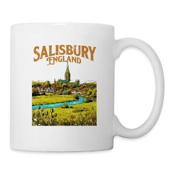 Salisbury England Cityscape Historic Landmark Sept - Tasse - Weiß - Rechts