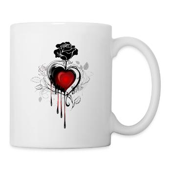 Gothic Goth Okkult Skullmystic Blumen - Tasse - Weiß - Rechts