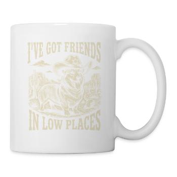 Ich habe Freunde in niedrigen Kreisen – walisische Corgi-Mutter - Tasse - Weiß - Rechts