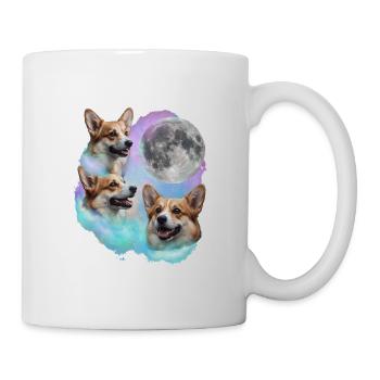 3 Corgis, die auf den Mond heulen – walisischer Corgi-Hundeliebhaber - Tasse - Weiß - Rechts