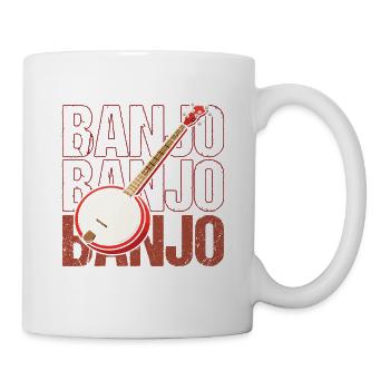 Banjo Beat Retro Illustration - Tasse - Weiß - Rechts