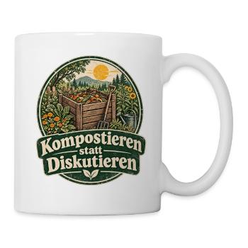 Kompostieren statt Diskutieren Gartenliebe - Tasse - Weiß - Rechts