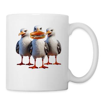 Möven Fischbrötchen Diebe - Tasse - Weiß - Rechts