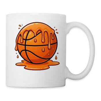 Zerschmelzender orangefarbener Basketball-Splash - Tasse - Weiß - Rechts