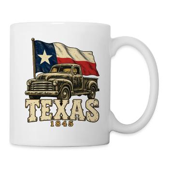 Texas Retro-Truck Flagge 1845 - Tasse - Weiß - Rechts