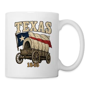Texas Wagon 1845 Flagge - Tasse - Weiß - Rechts