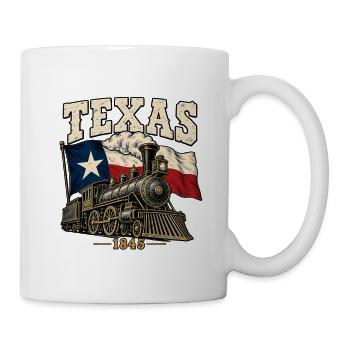 Texas Eisenbahn 1845 Vintage - Tasse - Weiß - Rechts