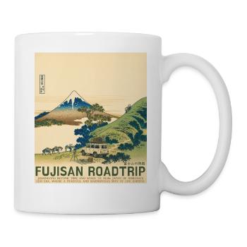 Mt Fuji Road Trip Neo Ukiyo-e Japanese Art - Tasse - Weiß - Rechts