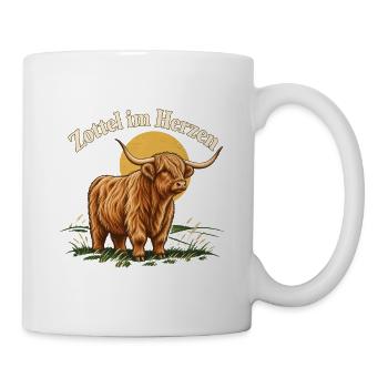 Hochlandrind Fan Zottel im Herzen - Tasse - Weiß - Rechts