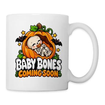 Kürbis-Skelett Baby Bones Ankündigung - Tasse - Weiß - Rechts