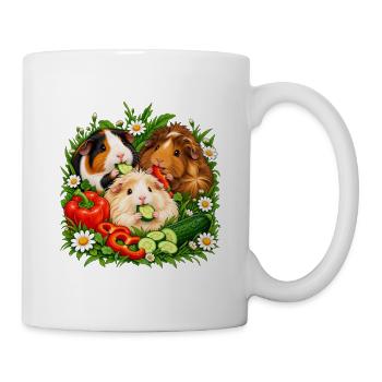 Meerschweinchen Gartenfrühstück - Tasse - Weiß - Rechts