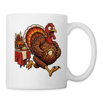 Witziger Thanksgiving Truthahn mit Babybauch - Tasse - Weiß - Rechts