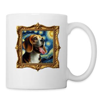 Beagle Starry Night - Tasse - Weiß - Rechts