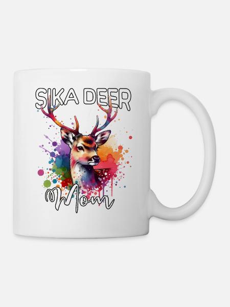Sikahirsch Mama - Tasse - Weiß