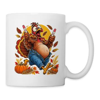 Thanksgiving Truthahn schwanger lustig werdende - Tasse - Weiß - Rechts
