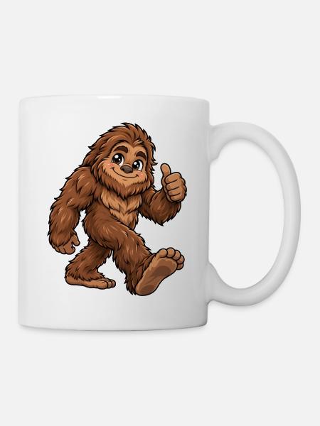 Bigfoot Kawaii Style – Süßes Fabelwesen - Tasse - Weiß