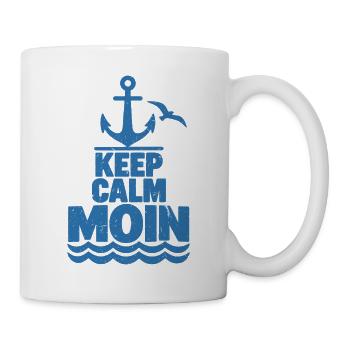 Keep Calm Moin – Maritimer Küsten Style - Tasse - Weiß - Rechts