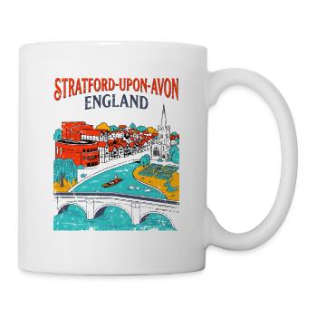 Retro Stratford Upon Avon England Travel - Tasse - Weiß - Rechts