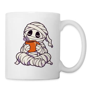 Mumie mit Tee - Tasse - Weiß - Rechts