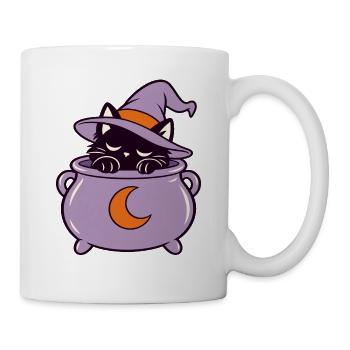Katzenzauber im Hexenkessel - Tasse - Weiß - Rechts