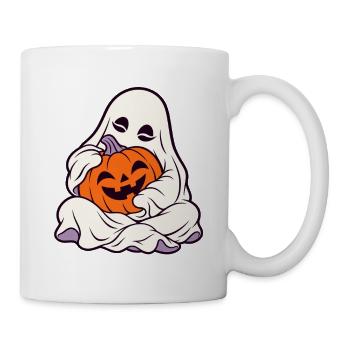Kuschelige Geisterkürbis Halloween - Tasse - Weiß - Rechts
