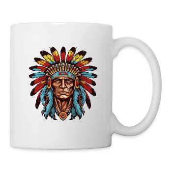 Portrait Indianer Native American - Tasse - Weiß - Rechts