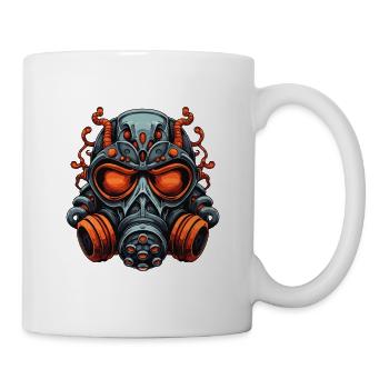 Gasmaske mit Tentakeln Orange - Tasse - Weiß - Rechts