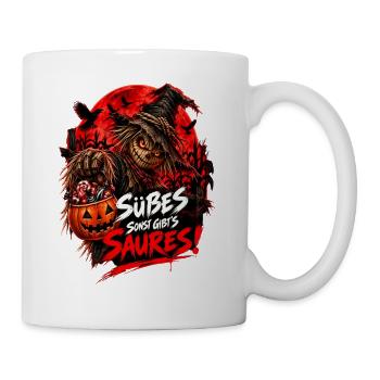 Halloween Vogelscheuche – Süßes oder Saures - Tasse - Weiß - Rechts
