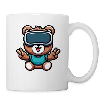 Bär Süß Comic Cartoon VR Virtual Reality - Tasse - Weiß - Rechts