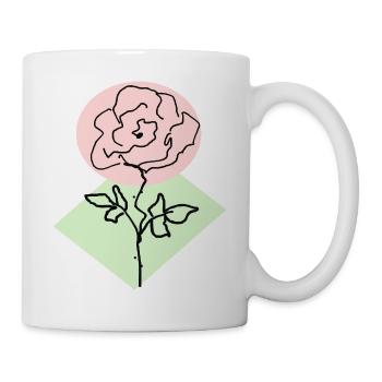Rosenlinie im rosa Kreis - Tasse - Weiß - Rechts