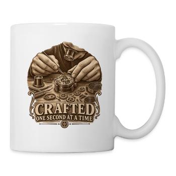 Crafted Watch: Eine Sekunde Handwerk Uhren - Tasse - Weiß - Rechts