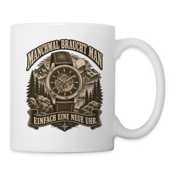 Vintage Uhr im Bergland Automatikuhr - Tasse - Weiß - Rechts