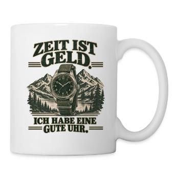 Zeit ist Geld: Gute Uhr Vintage Uhrenfan - Tasse - Weiß - Rechts