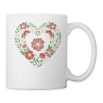 Floral Heart Wildblumen-Design - Tasse - Weiß - Rechts