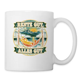 Rente gut alles gut Ente Ruhestand Rentner - Tasse - Weiß - Rechts