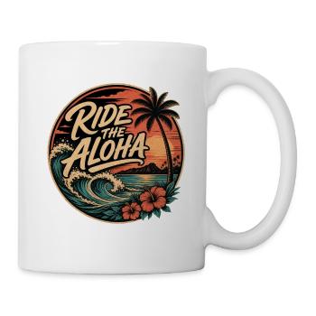 Ride the Aloha - Tasse - Weiß - Rechts