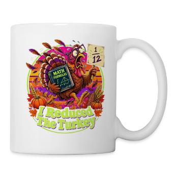 Thanksgiving Mathe Truthahn Panik Nerdwitz - Tasse - Weiß - Rechts